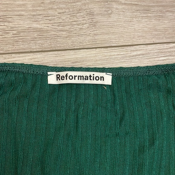 Reformation NWOT Petalo Green Wrap Top - Picture 6 of 7